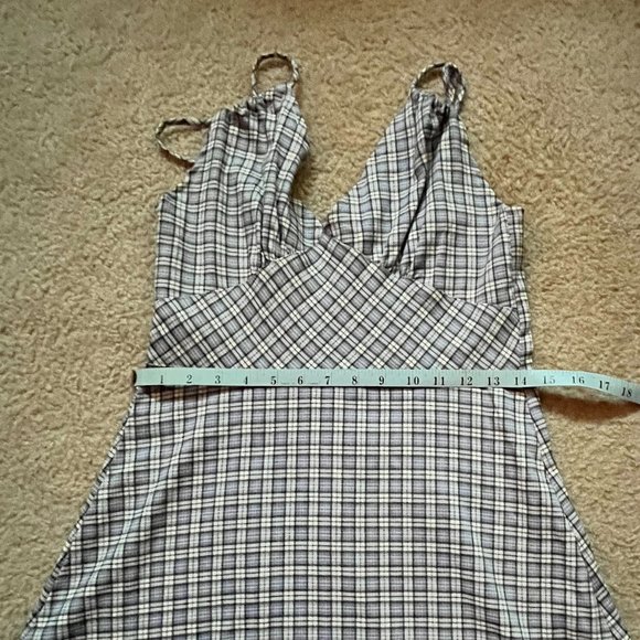 Spaghetti Strap Junior Purple Plaid 90’s Dress - Picture 4 of 5